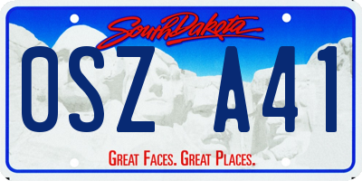 SD license plate 0SZA41