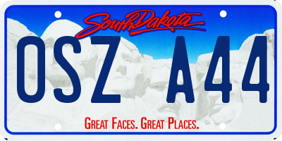 SD license plate 0SZA44