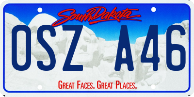 SD license plate 0SZA46