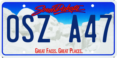 SD license plate 0SZA47