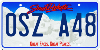 SD license plate 0SZA48