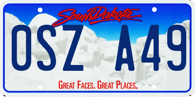 SD license plate 0SZA49
