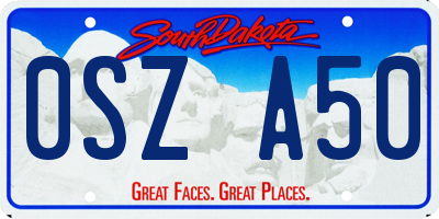 SD license plate 0SZA50