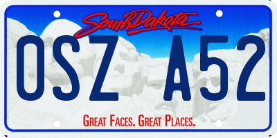 SD license plate 0SZA52