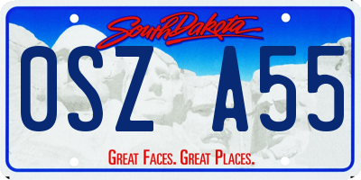 SD license plate 0SZA55