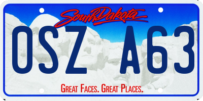 SD license plate 0SZA63