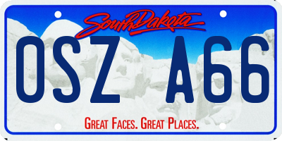 SD license plate 0SZA66