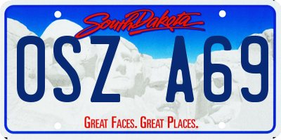 SD license plate 0SZA69