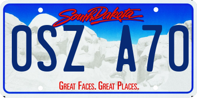 SD license plate 0SZA70