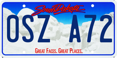SD license plate 0SZA72