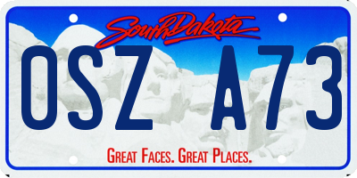 SD license plate 0SZA73