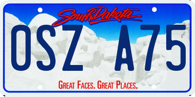 SD license plate 0SZA75