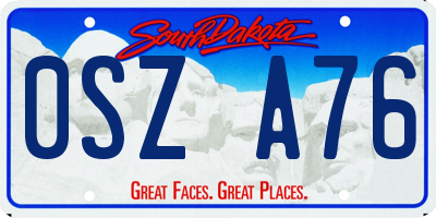 SD license plate 0SZA76
