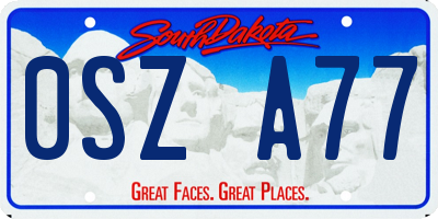 SD license plate 0SZA77