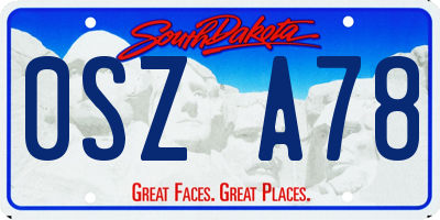 SD license plate 0SZA78