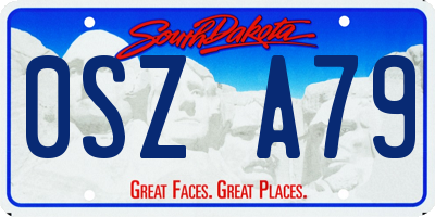 SD license plate 0SZA79