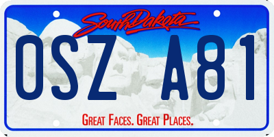 SD license plate 0SZA81