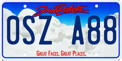 SD license plate 0SZA88
