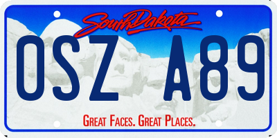 SD license plate 0SZA89