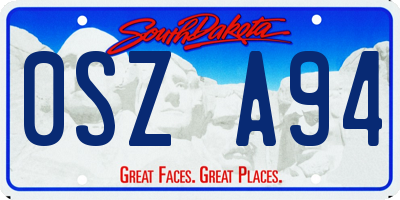 SD license plate 0SZA94