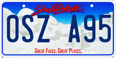 SD license plate 0SZA95
