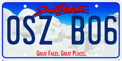 SD license plate 0SZB06