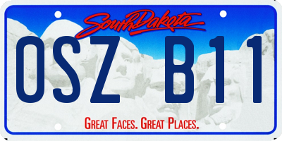SD license plate 0SZB11