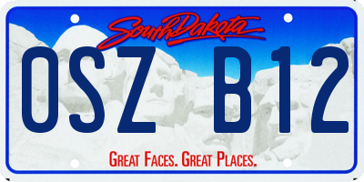 SD license plate 0SZB12