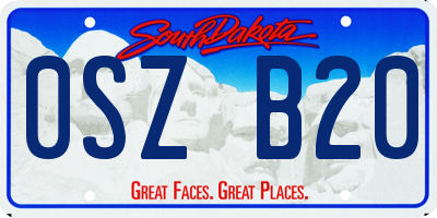 SD license plate 0SZB20