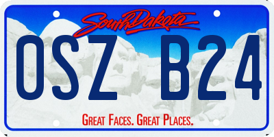SD license plate 0SZB24