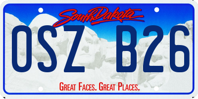 SD license plate 0SZB26