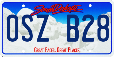 SD license plate 0SZB28