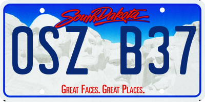 SD license plate 0SZB37