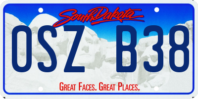 SD license plate 0SZB38