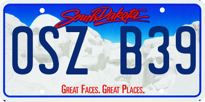 SD license plate 0SZB39