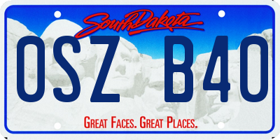 SD license plate 0SZB40