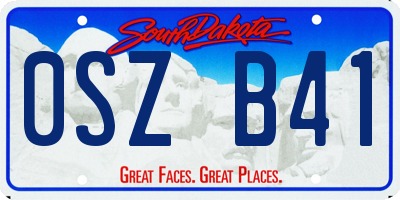 SD license plate 0SZB41