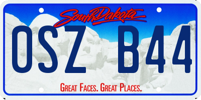 SD license plate 0SZB44