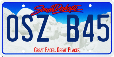 SD license plate 0SZB45