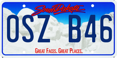 SD license plate 0SZB46