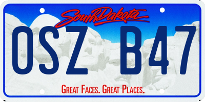 SD license plate 0SZB47