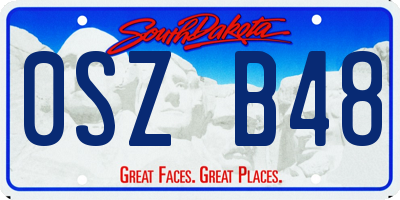 SD license plate 0SZB48