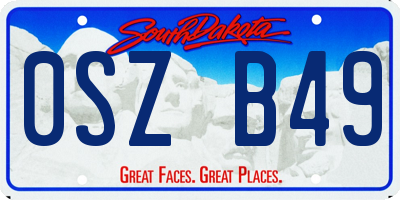 SD license plate 0SZB49
