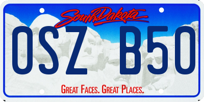 SD license plate 0SZB50