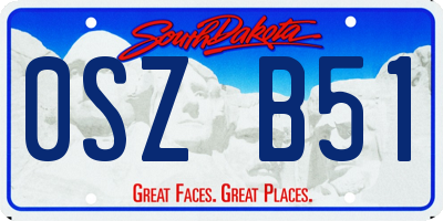 SD license plate 0SZB51