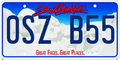 SD license plate 0SZB55