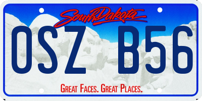 SD license plate 0SZB56