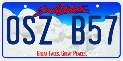 SD license plate 0SZB57