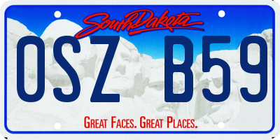 SD license plate 0SZB59