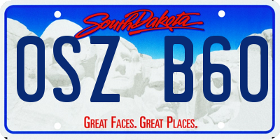 SD license plate 0SZB60